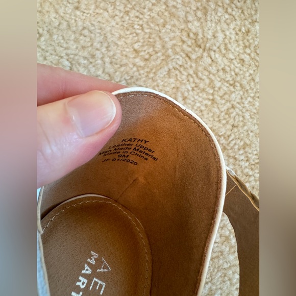 Aerosoles ‘Kathy’ Platform Wedge LEATHER Woven White Strap Wicker Heel Size 9 - Picture 4 of 14